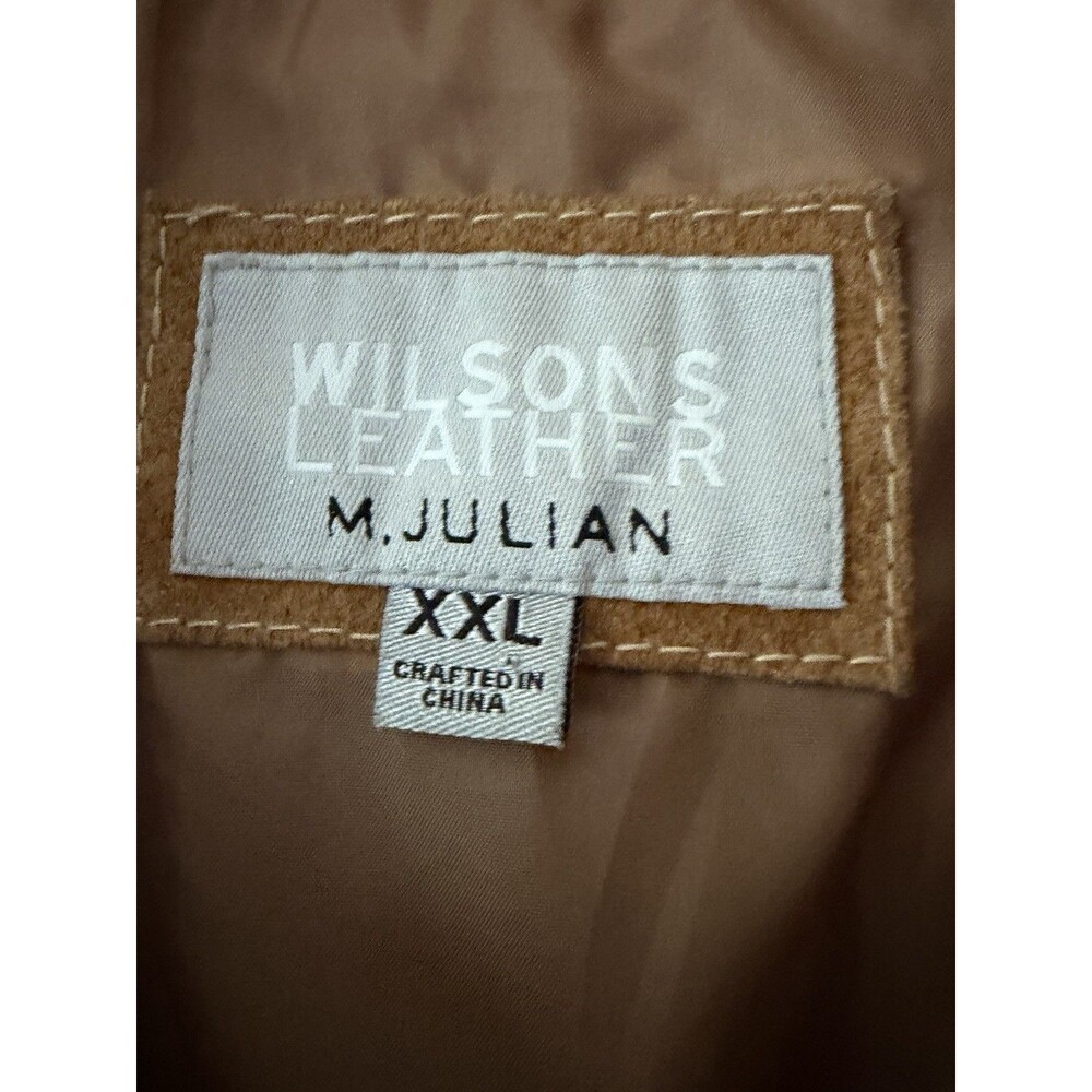 Wilsons Leather Jacket Men XXL Tan Suede Button Western 70’s Rock Retro Pockets - Picture 5 of 16
